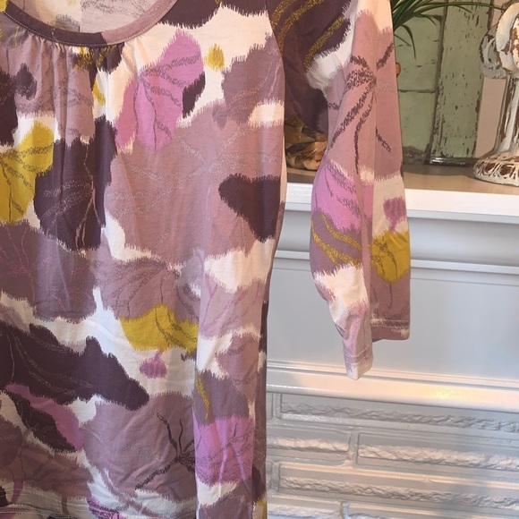 Patagonia Organic Cotton Scoop Neck Leaf Print 1/2 Sleeve Tee Size XS - Picture 2 of 4